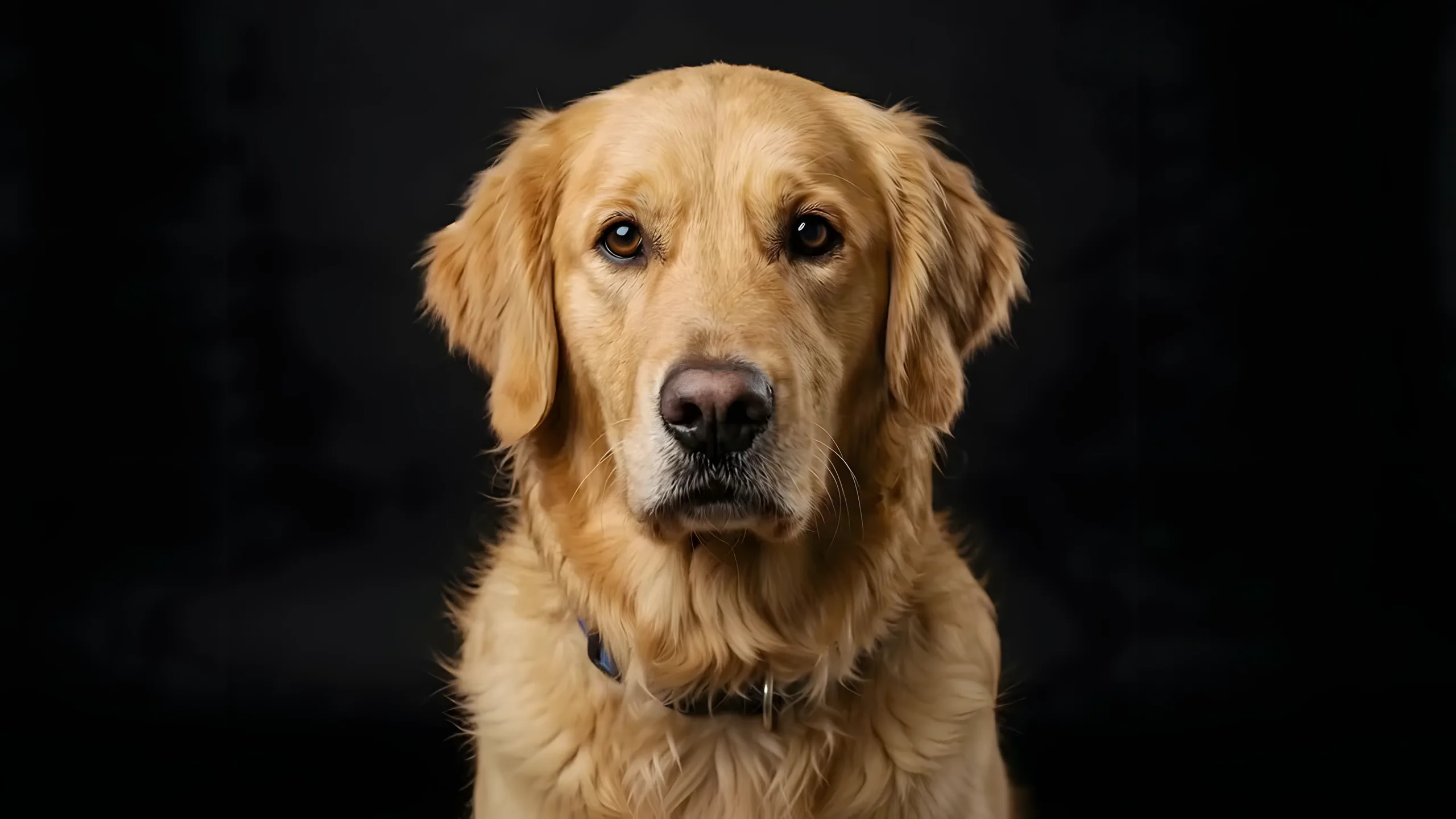 Golden retriever looking into the camera